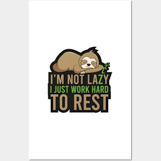 Sloth sleeping Posters and Art